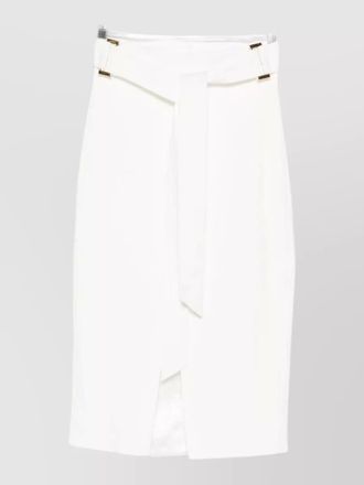 Elisabetta Franchi belted front slit midi pencil skirt
