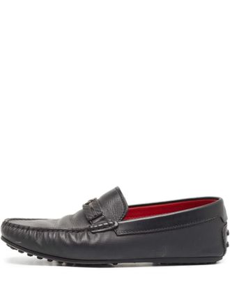Ferragamo leather driver loafers - Black