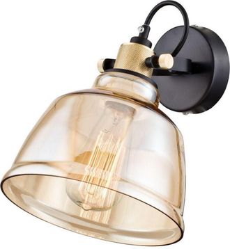 Maytoni Irving Aplique Negro con Pantalla Cristal, 1 Luz, E27