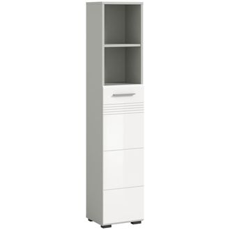 ebuy24 Mueble alto de ba&ntilde;o Copa 1 puerta 2 compartimentos blanco alto