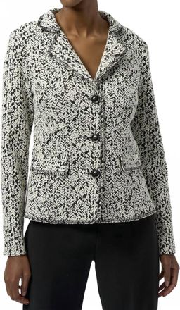 Joseph Ribkoff Shawl Collar Button Closure Blazer In White