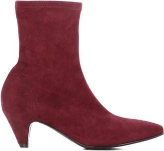 Del Carlo Stivali in pelle scamosciata con zip laterale - Rosso