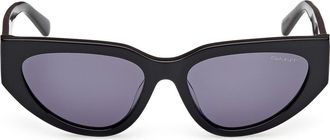 GANT Cat Eye Sunglasses in Shiny Black /Smoke at Nordstrom Rack