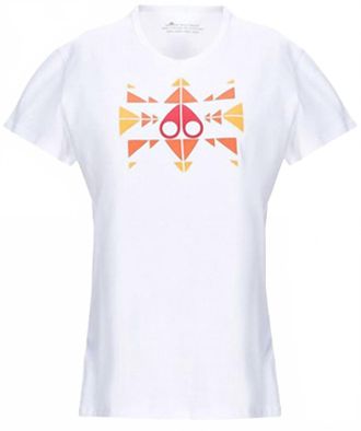 Moose Knuckles Womens Trippy Logo Tshirt In White
