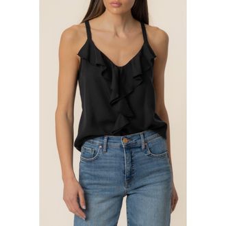 Kut from the Kloth Carmen Ruffle Sleeveless Top in Black at Nordstrom, Size X-Small