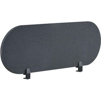 Beliani Pannello Divisorio Fonoassorbente per scrivania in PET grigio scuro 120 x 40 cm Sparky