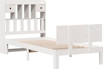 vidaXL Bookcase Bed without Mattress White 90x190cm Solid Wood Pine Vidaxl