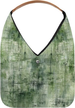 Generic Green Vintage Mottled Texture Reusable Lightweight Grocery Bags - Foldable Into Compact Pouch, Washable & Sturdy, Multipurpose for Shopping and Travel