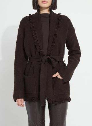 Lyss&eacute; Dixie Fringe Belted Cardigan