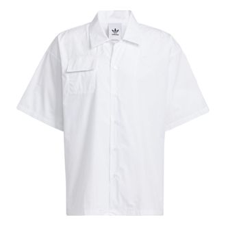 adidas originals Speed Ss Shirt Smiling Face Pattern Embroidered Solid Color Short Sleeve Couple Style White HU1236