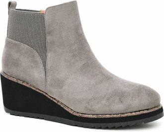 Corkys Footwear Womens Faux Suede Apple Sauced Bootie In Grey