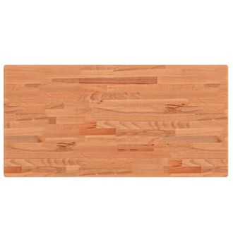 Berkfield Home Table Top 100x50x4 cm Rectangular Solid Wood Beech in Light Brown | Size: 100 x 50 x 4 cm