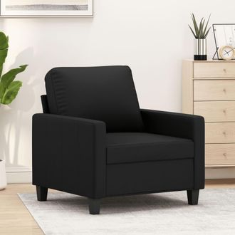 vidaXL Sill&oacute;n Cuero Sint&eacute;tico Negro 60 Cm Vidaxl