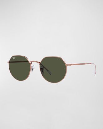 Ray-Ban Mens RB3565 Jack Round Metal Sunglasses, 55MM