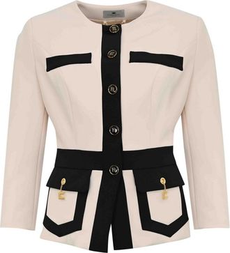 Elisabetta Franchi Color-Block Double Crepe Jacket