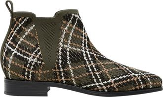 Vivaia Ryan Slip-On Chelsea Boots in Dark Olive Lined Plaid at Nordstrom, Size 8.5