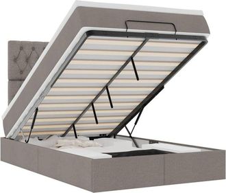 vidaXL Estructura De Cama Otomana Colch&oacute;n Tela Gris Pardo 120x200cm Vidaxl