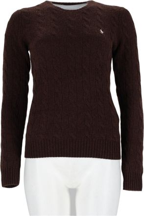 Polo Ralph Lauren Brown Cable-Knit Wool-Blend Sweater