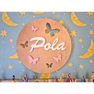 OEM L&aacute;mpara De Noche Tulajka Con Nombre Y Mariposas