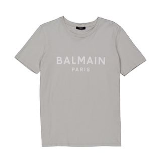 Balmain Womens Logo Print Cotton Tee, Size Large