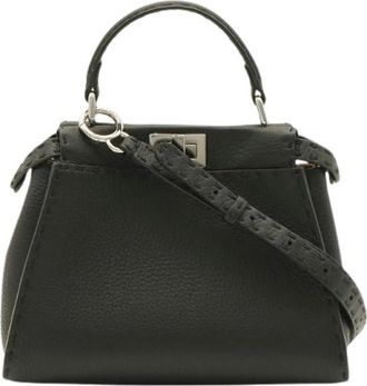 Fendi Pre-owned Peekaboo Leren 2-weg Tas - Dames - Vintage Handtas - Zwart - ONE Size - Leer - Vintage