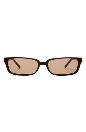 Luv Lou The Phoebe 55mm Rectangular Sunglasses in Dark Chocolate at Nordstrom