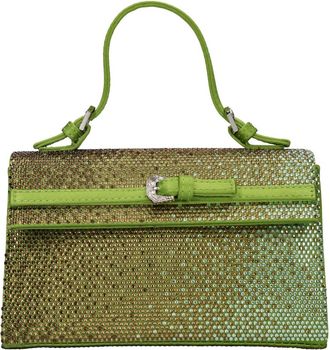 Gedebe Sophie Mini Satin Crystal - Dames - Handtassen - Groen - ONE Size - Satijn - Tassen
