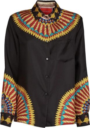 La DoubleJ Tijdloze Zijden Blouse - Dames - Overhemden - Zwart - L - Overhemden