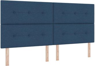 vidaXL Headboard Height Adjustable with Headboard Blue 200 cm Fabric vidaXL