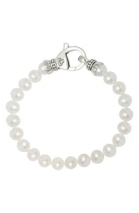 Lagos Luna Freshwater Pearl Bracelet in Silver/Pearl at Nordstrom