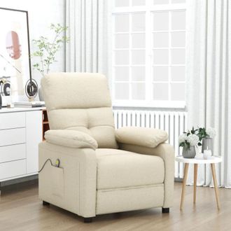 vidaXL Sill&oacute;n De Masaje De Tela Color Crema Vidaxl