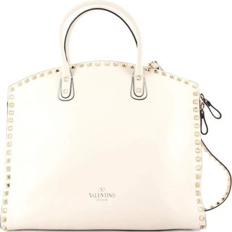 Valentino Garavani Rockstud verstelbare Dome Full leren shopper met studs - Beige