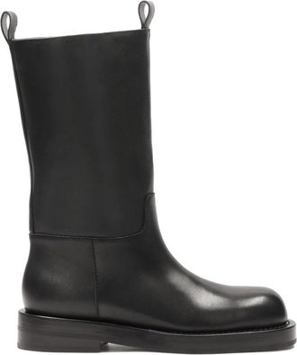 Kazar slip-on zwarte laarzen met hogere schacht - Dames - Hoge Laarzen - Zwart - 37 EU - Leer - Schoenen