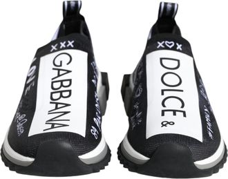 Dolce & Gabbana Black White Sorrento Low Top Sneakers Womens Shoes