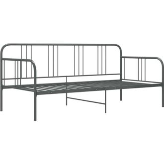 vidaXL Sofa Bed Frame without Mattress Grey Metal 90x200 cm Vidaxl