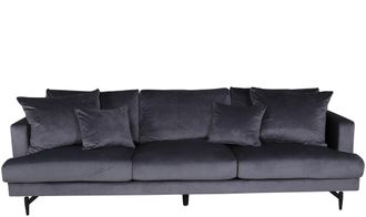 VE DESIGN Grosses 3-Sitzer Design Sofa Sofia Grau Samt