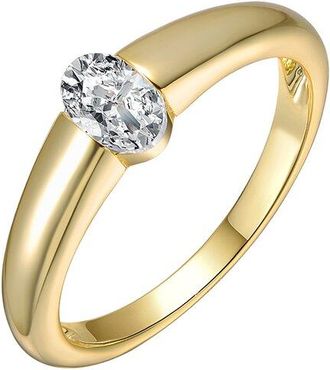 Genevive Silver Cz Solitaire Ring