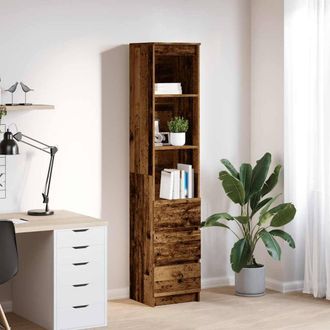 Berkfield Home Highboard Old Wood 37.5x35x180 cm Engineered Wood in Brown