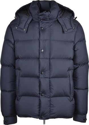 H&egrave;SKIMO Navy Blue Synthetic Removable Hood Down Jacket