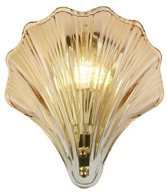 Searchlight Dimmbare Design Wand- und Badlampe Shell Amber/Messing ARCHIVIERT