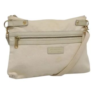 Burberry Pre-owned Canvas shoulder-bags - Dames - Pre-owned - Beige - Maat: ONE Size Leer