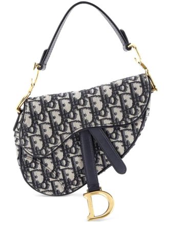 Dior Saddle Handbag Oblique Canvas Mini shoulder bag - Blu