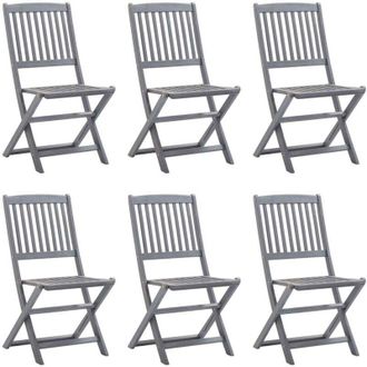 vidaXL Vidaxl - Sedie da Giardino Pieghevoli 6 pz in Legno Massello dAcacia