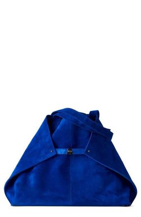 Akris Medium AI Suede Convertible Shoulder Tote in Ocean at Nordstrom