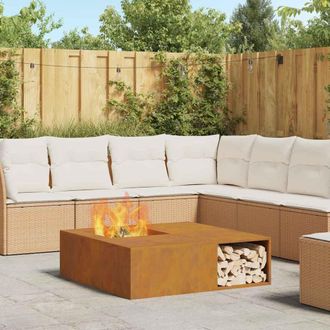 vidaXL Vidaxl - Focolare Marrone 100 X 100 X 30 Cm Acciaio Corten