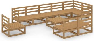 vidaXL Vidaxl - 10 Piece Garden Lounge Set Honey Brown Solid Pinewood