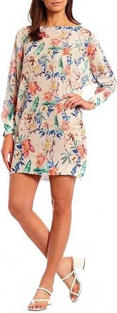 M Made in Italy Kelen Knitted Long Sleeve Sweater Mini Tunic Dress In Multi