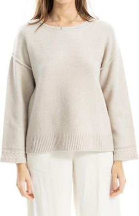 Max Studio Relaxed Crewneck Sweater in Heather Oatmeal at Nordstrom Rack, Size X-Small