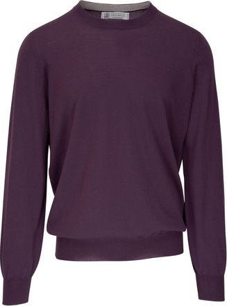 Brunello Cucinelli crew-neck virgin-wool jumper - men - Cashmere/Virgin Wool - 3XL - Purple