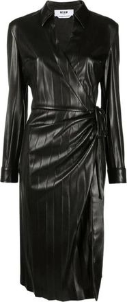Msgm Wrap Dress - Dames - Wikkelkleedje - Zwart - M - Kleedjes
